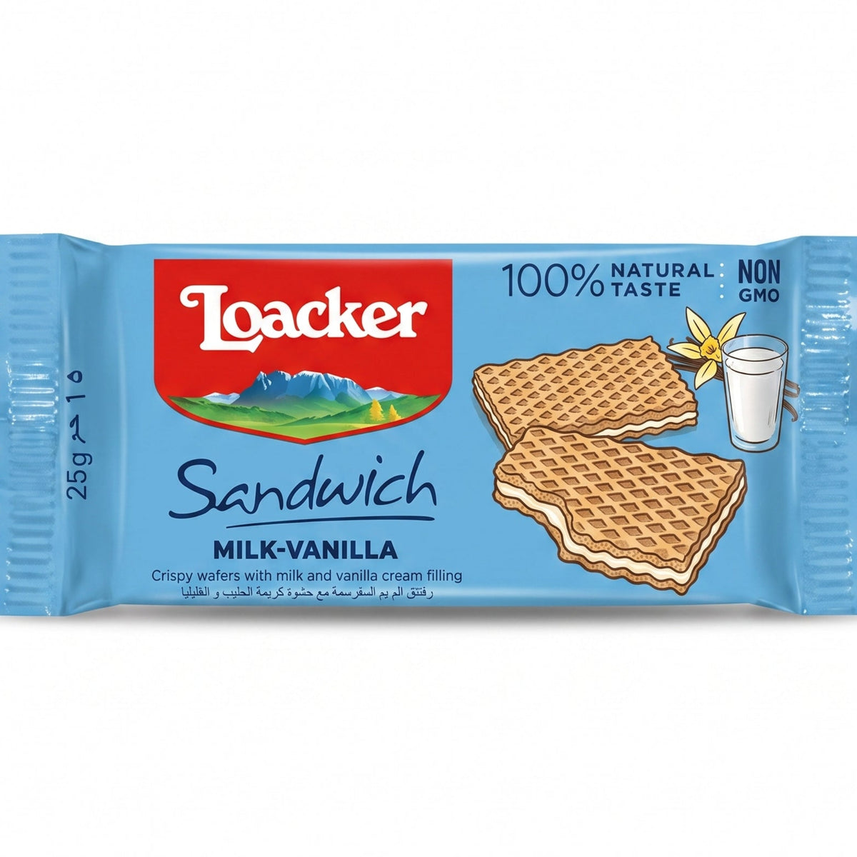 LOACKER  رقائق الويفر المقرمشه مع حشوة كريمة الفانيليا  45