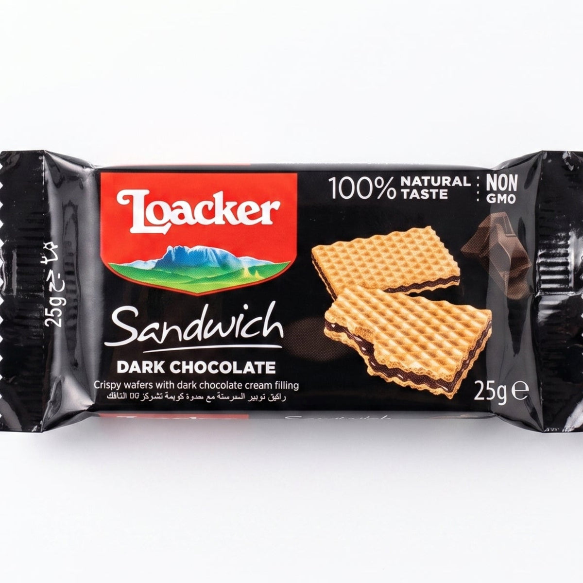 LOACKER  رقائق الويفر المقرمشه مع حشوة كريمة الكاكاو والشوكولاتة  45