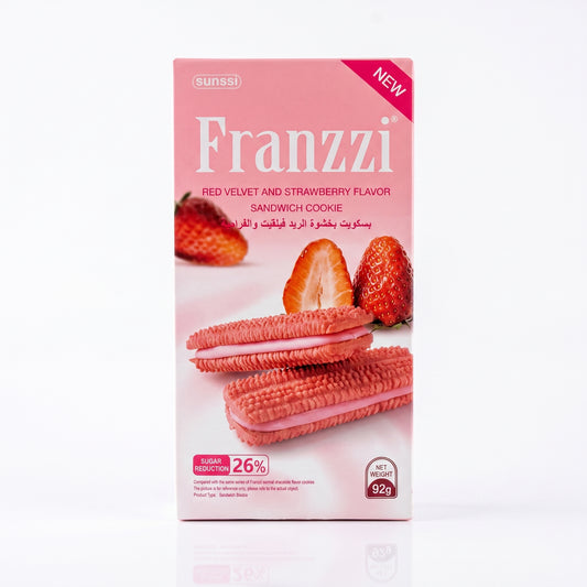 Franzzi بسكويت بحشوة الريد فيلفيت والفراولة  92غ